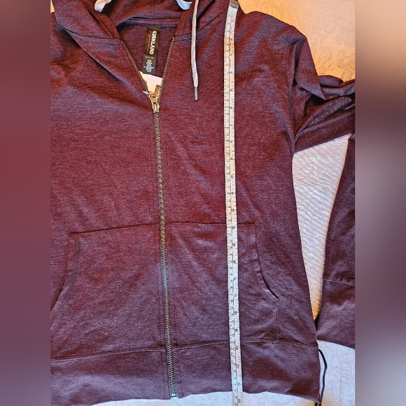Kirkland Signature Dark Brown Lightweight Full Zip Hoodie, NWT - Picture 3 of 8